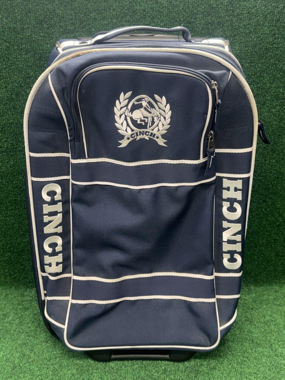 RARE Cinch Rolling Duffle Luggage Suitcase Western Gear Division Wheeled Navy